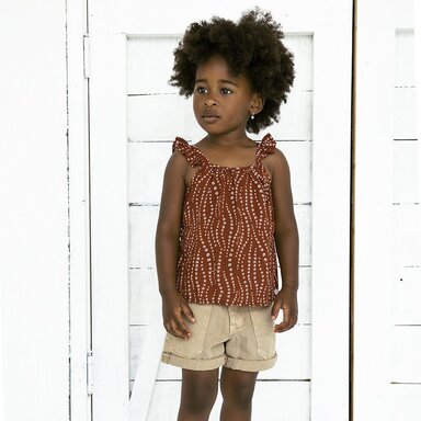 Korte spijkerbroek paperbag (sand)