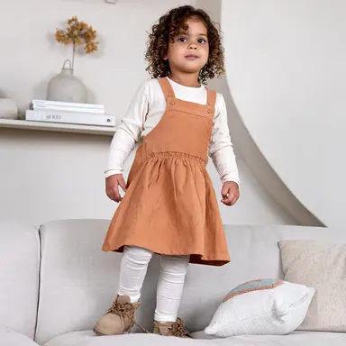 Set jurk met shirt Good vibes (brown)