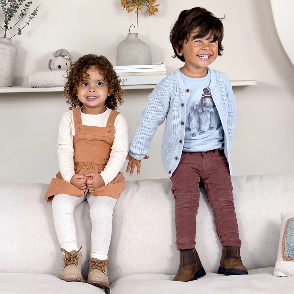 Set jurk met shirt Good vibes (brown)