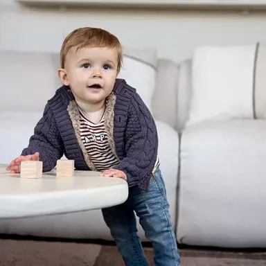 Gebreid buitenvest Basketball (grey)