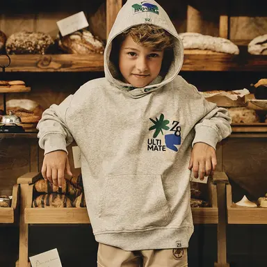 Trui sweat hoodie Jonas (grey melange)