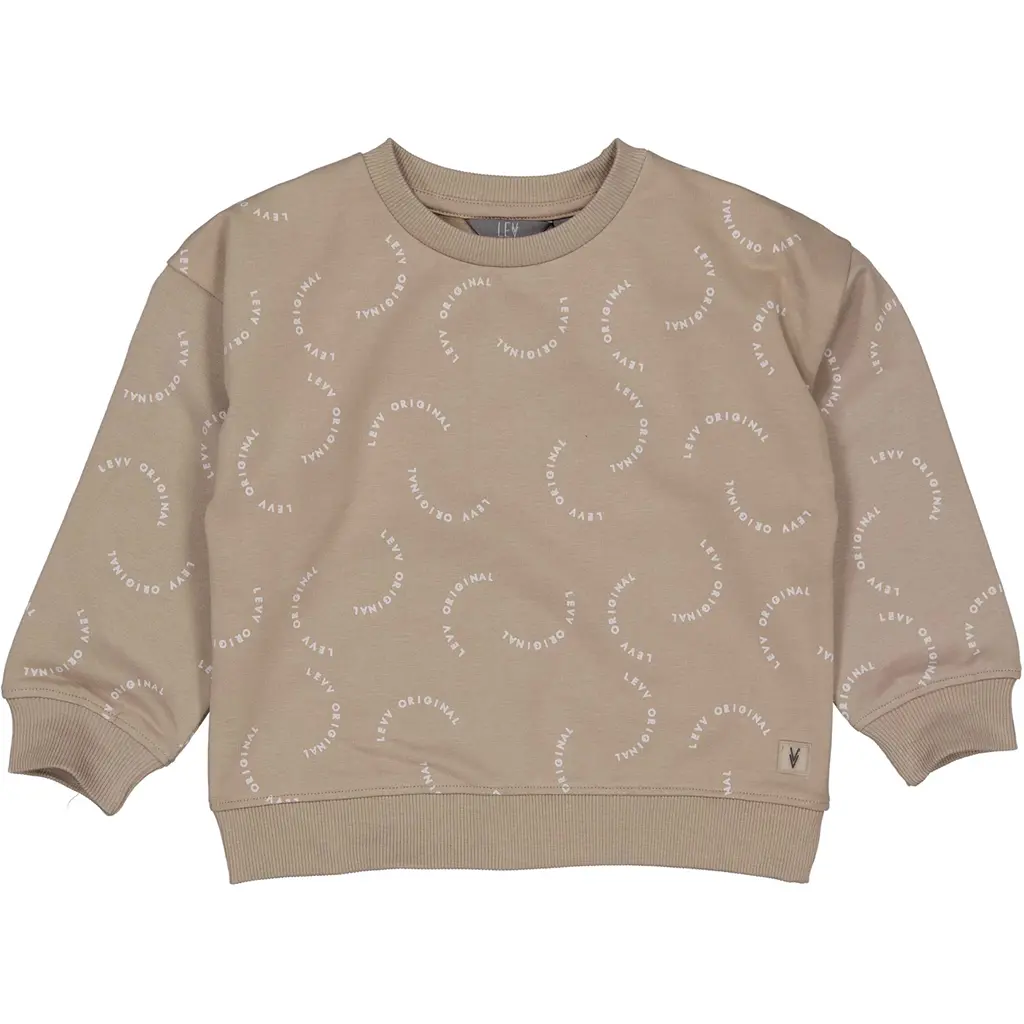 Trui Pascal (aop taupe text)
