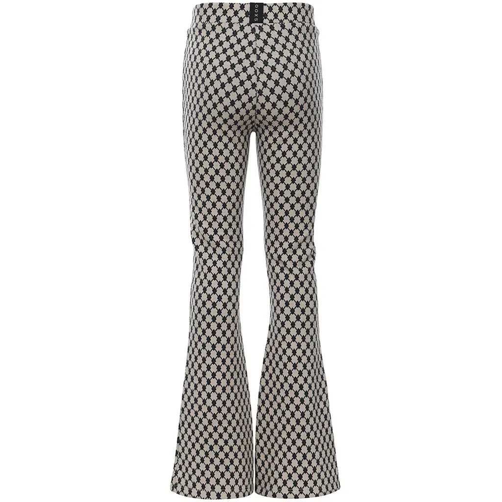 Broek flared (teal mini jaquard)