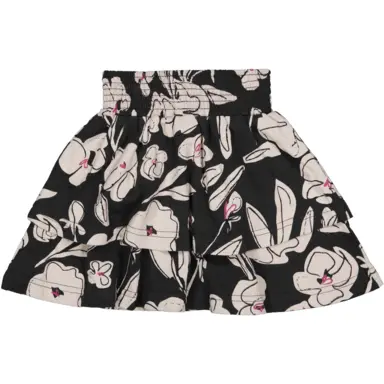 Rokje Plona (aop black flower)