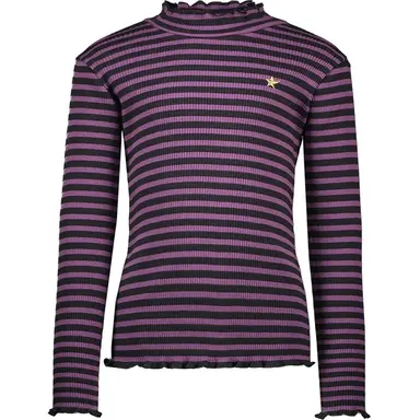 Longsleeve rib Eef (stripe lavendel/grey)
