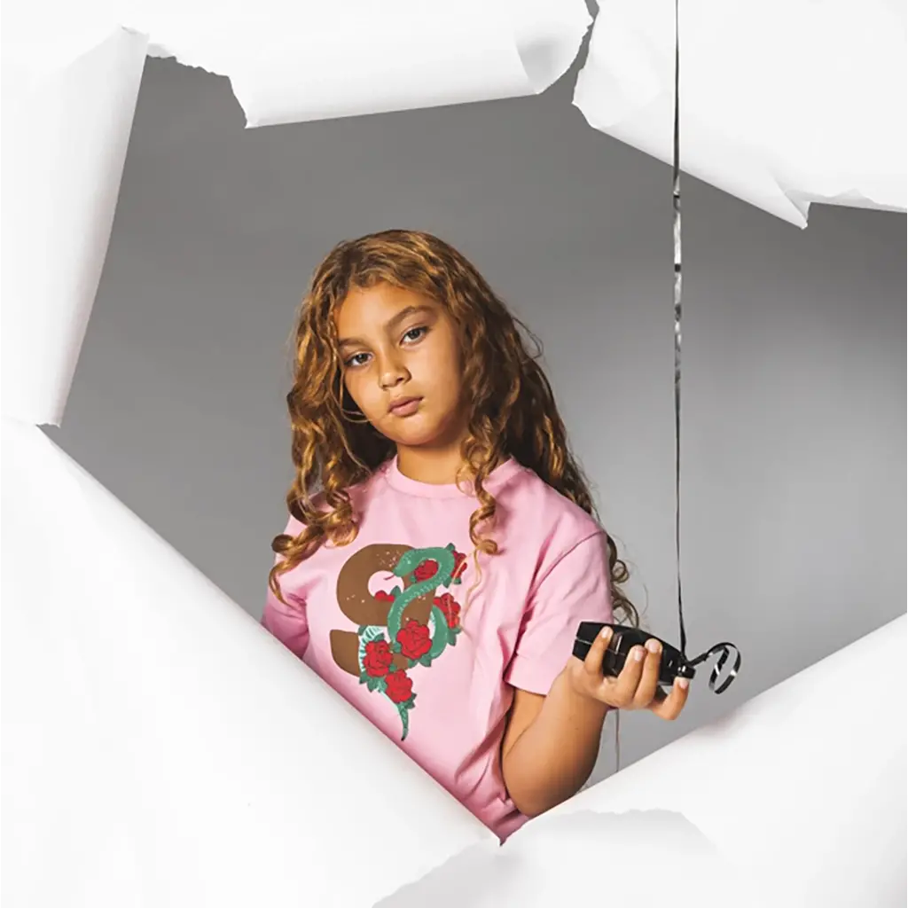 Verjaardag t-shirt "9" in kadoverpakking (old pink)