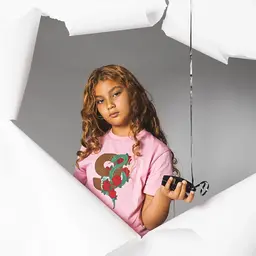 Verjaardag t-shirt "9" in kadoverpakking (old pink)