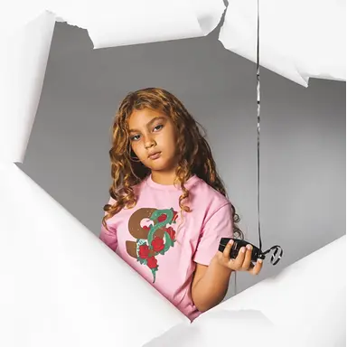 Verjaardag t-shirt "9" in kadoverpakking (old pink)