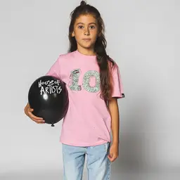 Verjaardag t-shirt "10" in kadoverpakking (old pink)