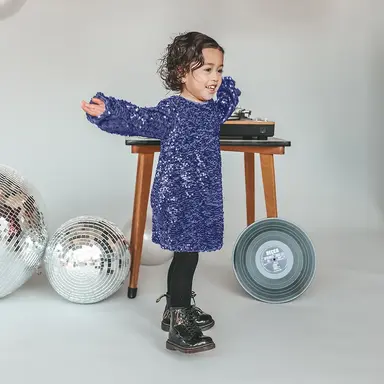 Jurk sequin mesh (heliotrope)