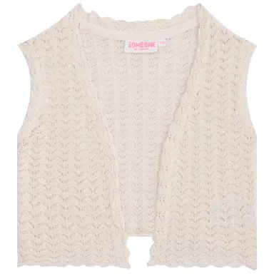 Gebreid vestje Amanda (dark ecru)