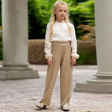 Broek metallic (soft gold)