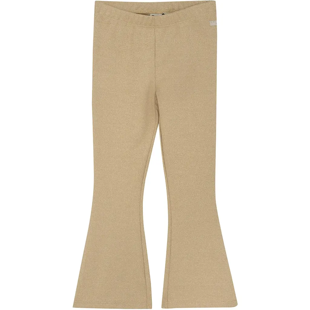 OP=OP! Broek flared glitter (latte sand)