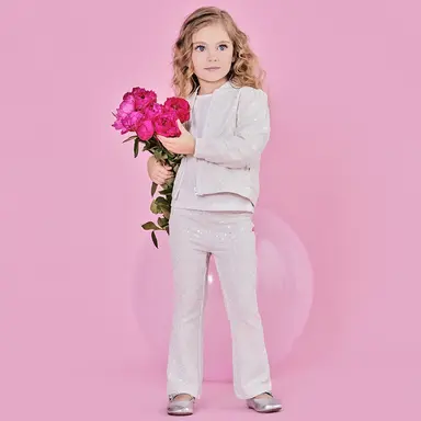 Broek Amanda glitter (dark ecru)