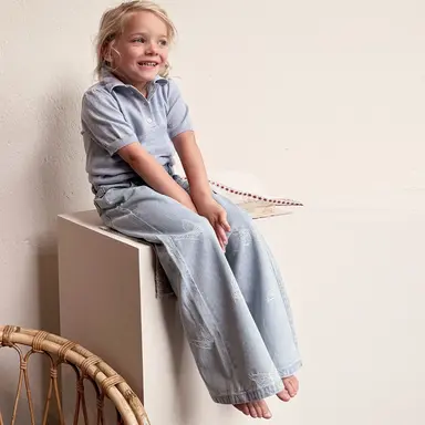 Gebreid truitje polo Anouk (soft blue)