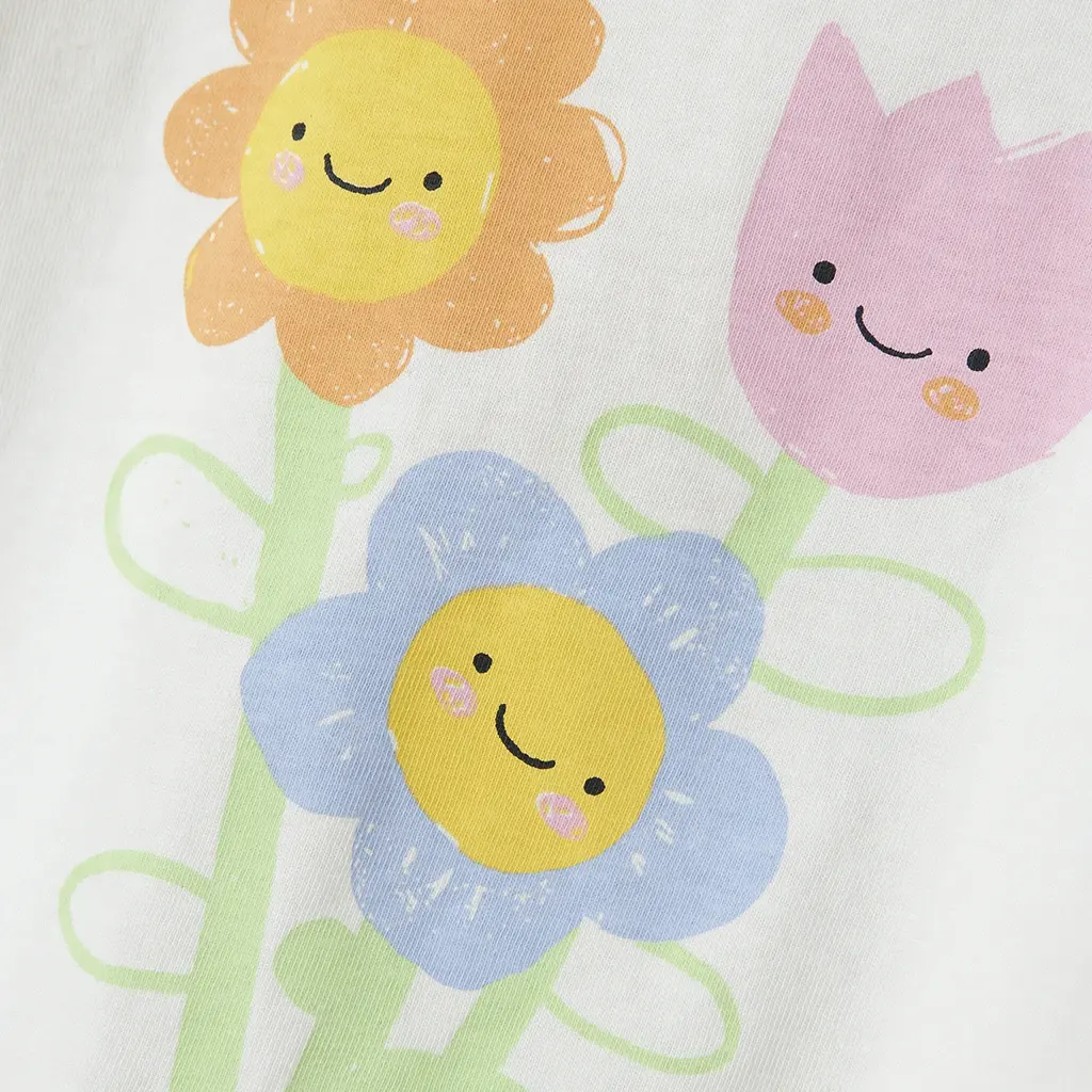 T-shirt Vilena (bright white flowers)