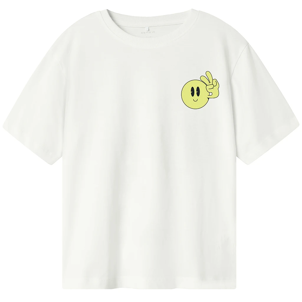 Name It-collectie T-shirt Zulla back print (bright white sunny lime)