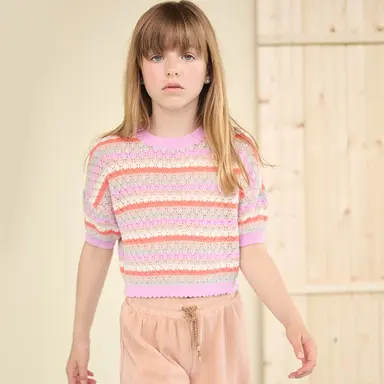 Fijn gebreide top Keya (bubblegum)