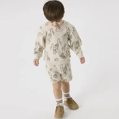 Korte joggingbroek Fredie (peyote melange)