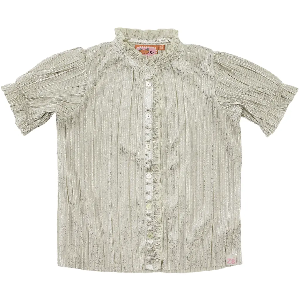 Blouse metallic plissé Cady (frosted almond)