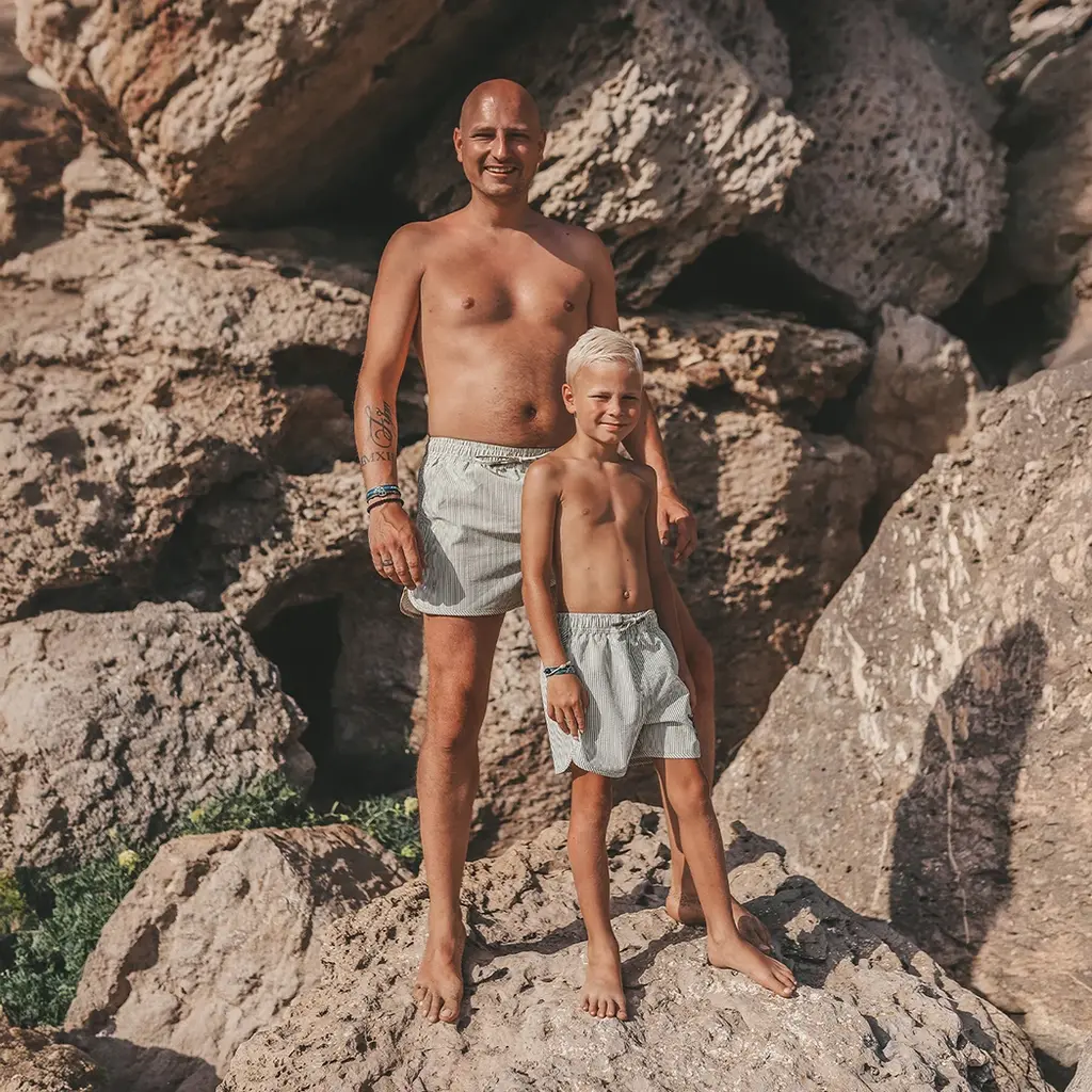 VADER Zwembroek Seersucker (green bay)