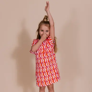 Jurk Faeline (aop pink sketch)