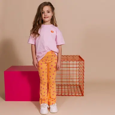 Broek flared Fleury (aop orange sketch)