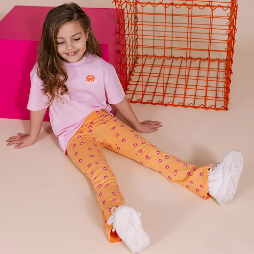 Broek flared Fleury (aop orange sketch)