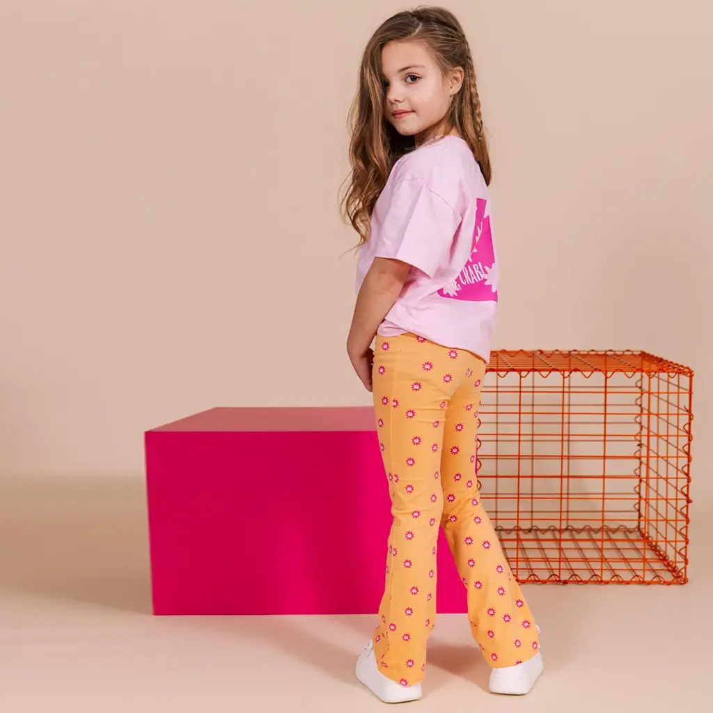 Broek flared Fleury (aop orange sketch)