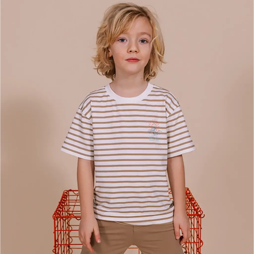 T-shirt Felan (aop brown stripe)