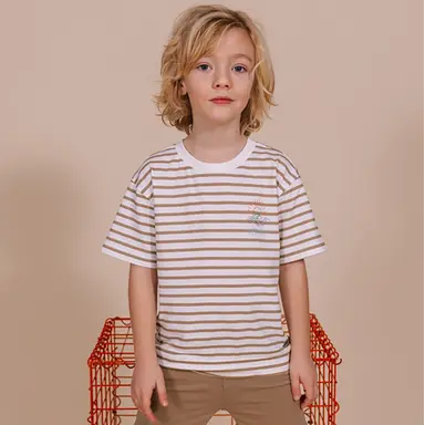 T-shirt Felan (aop brown stripe)