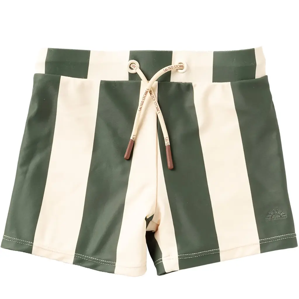 Zwembroekje Wide Stripe (bronze green)