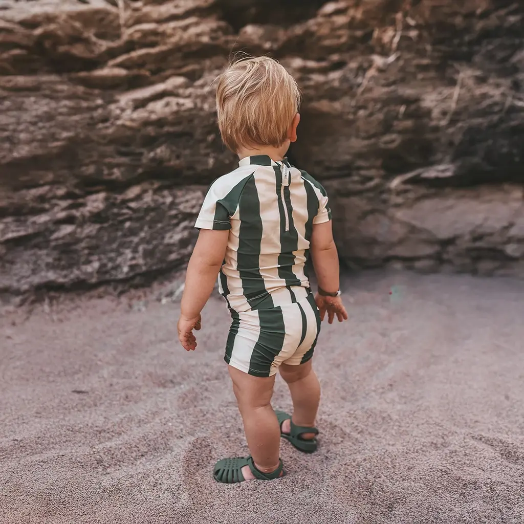 Zwembroekje Wide Stripe (bronze green)