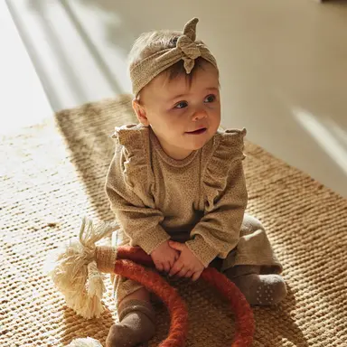 Tweedelige set met haarbandje (beige grey)