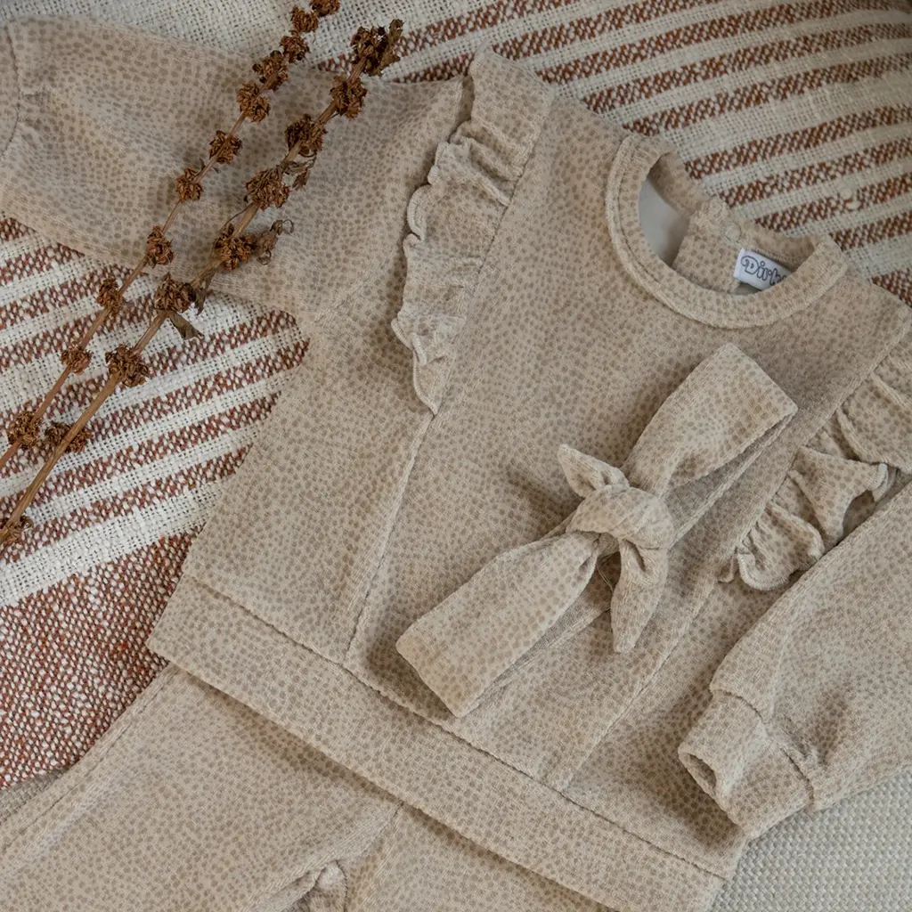 Tweedelige set met haarbandje (beige grey)