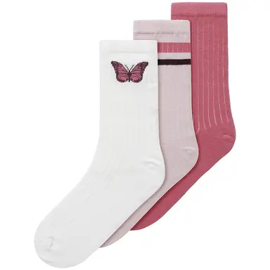 Drie paar sokken Luna (brigt white/rapture rose/burnished lilac)