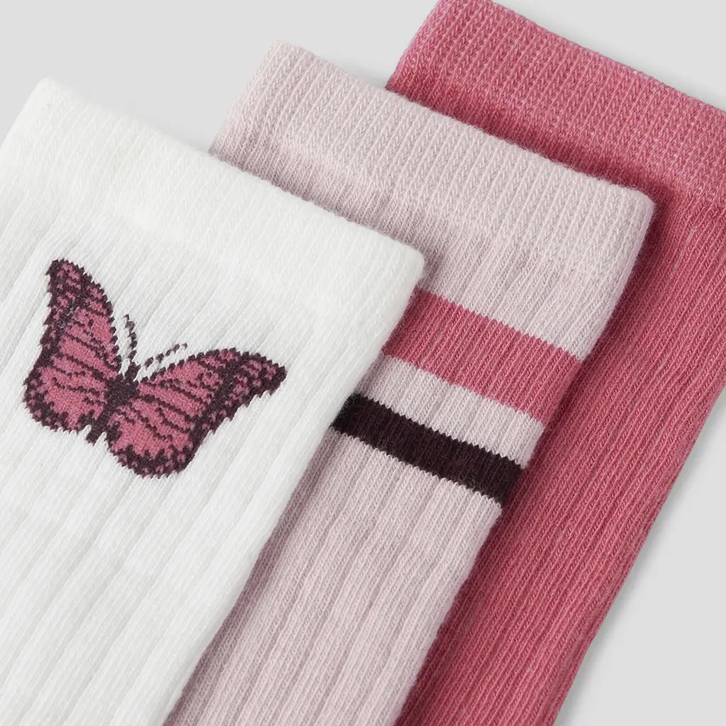 Drie paar sokken Luna (brigt white/rapture rose/burnished lilac)