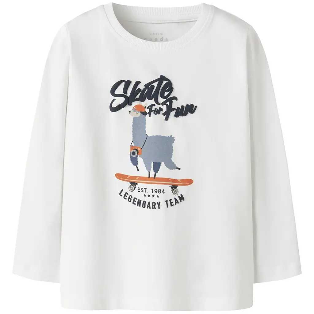 Longsleeve Vux (bright white skater lama)
