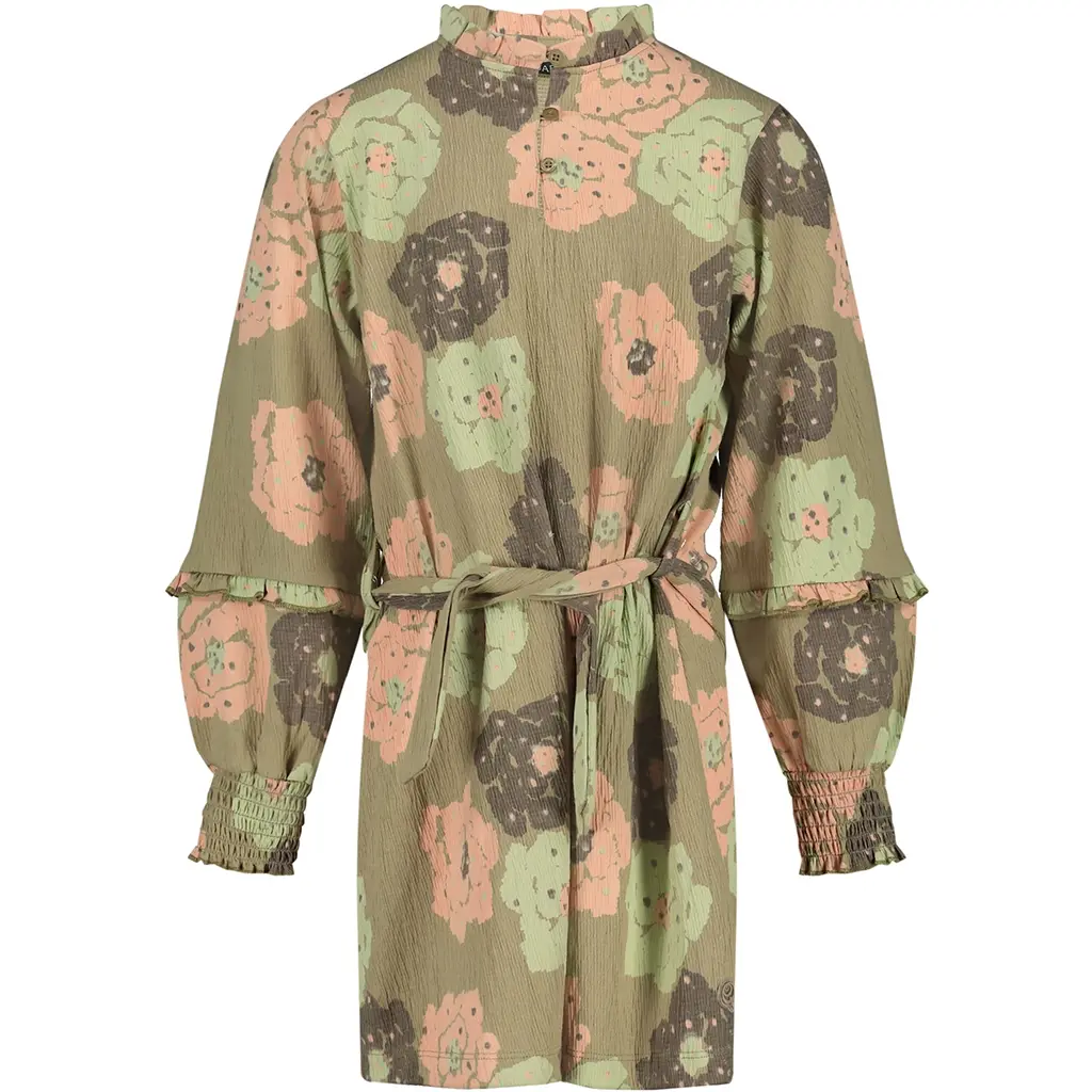 Jurk Hailey (aop green flower)