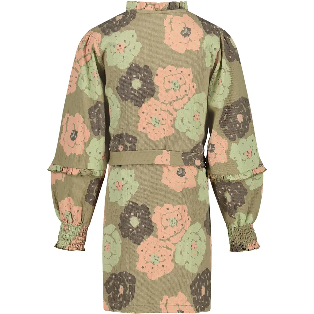 Jurk Hailey (aop green flower)