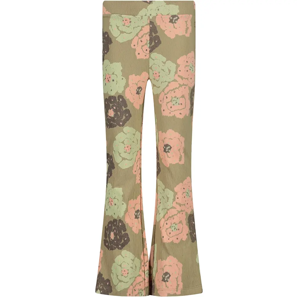Broek Holt flared (aop green flower)