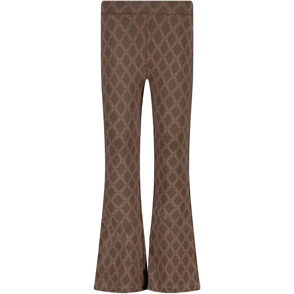 Broek flared Vita (aop taupe lines)