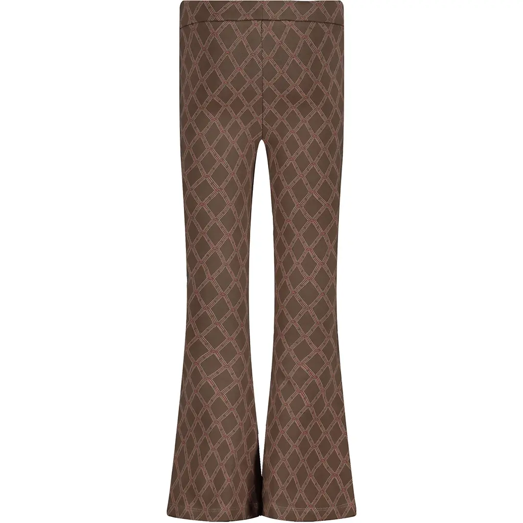 Broek flared Vita (aop taupe lines)
