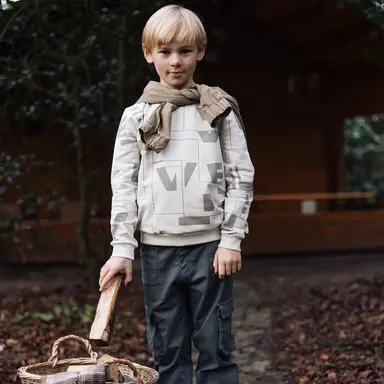 Trui Tate (aop taupe graphic)