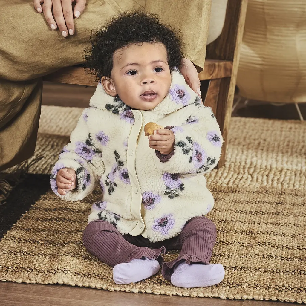 Jasje teddy bloemen Nayla (vanilla cream)