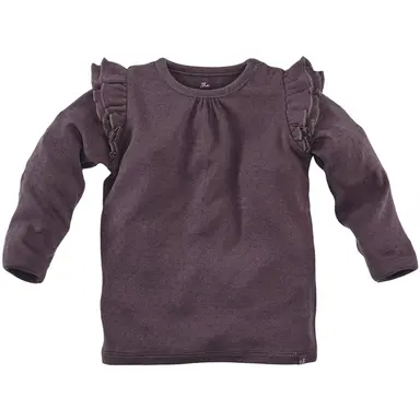 Longsleeve pointelle ruffle Neva (frosted plum)