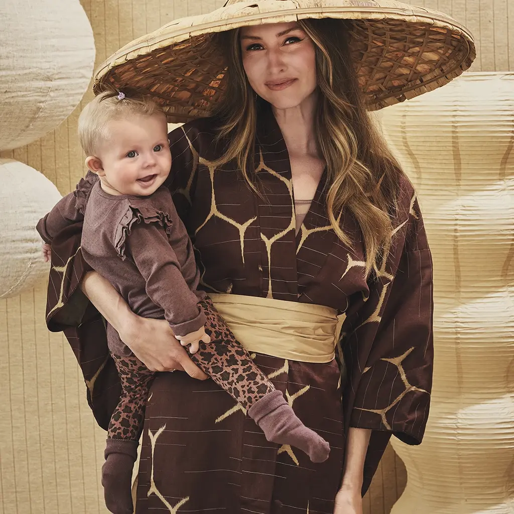 Broekje rib panter Joan (amber brown)