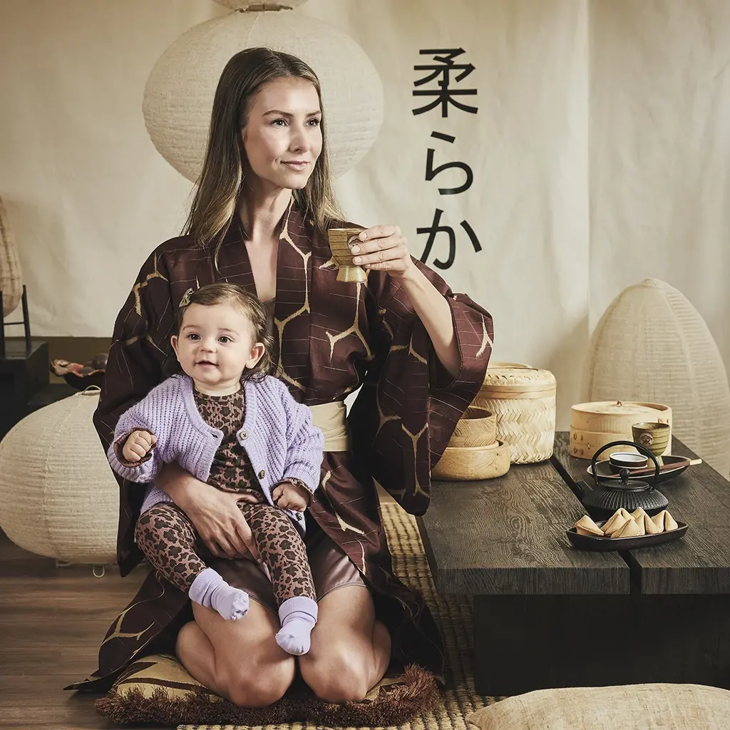 Broekje rib panter Joan (amber brown)