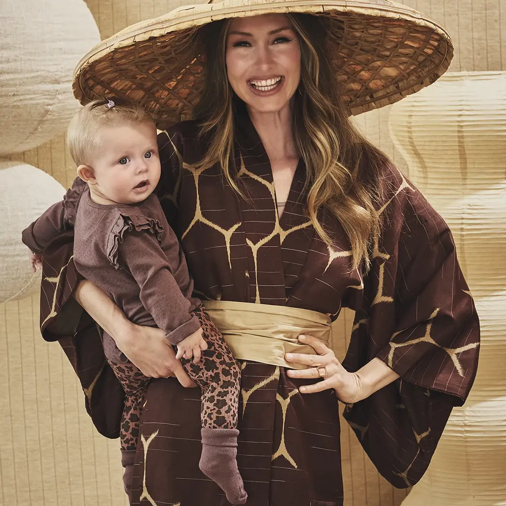 Broekje rib panter Joan (amber brown)