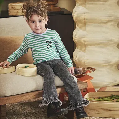 Longsleeve streep Nouraine (morning violet/jelly bean)